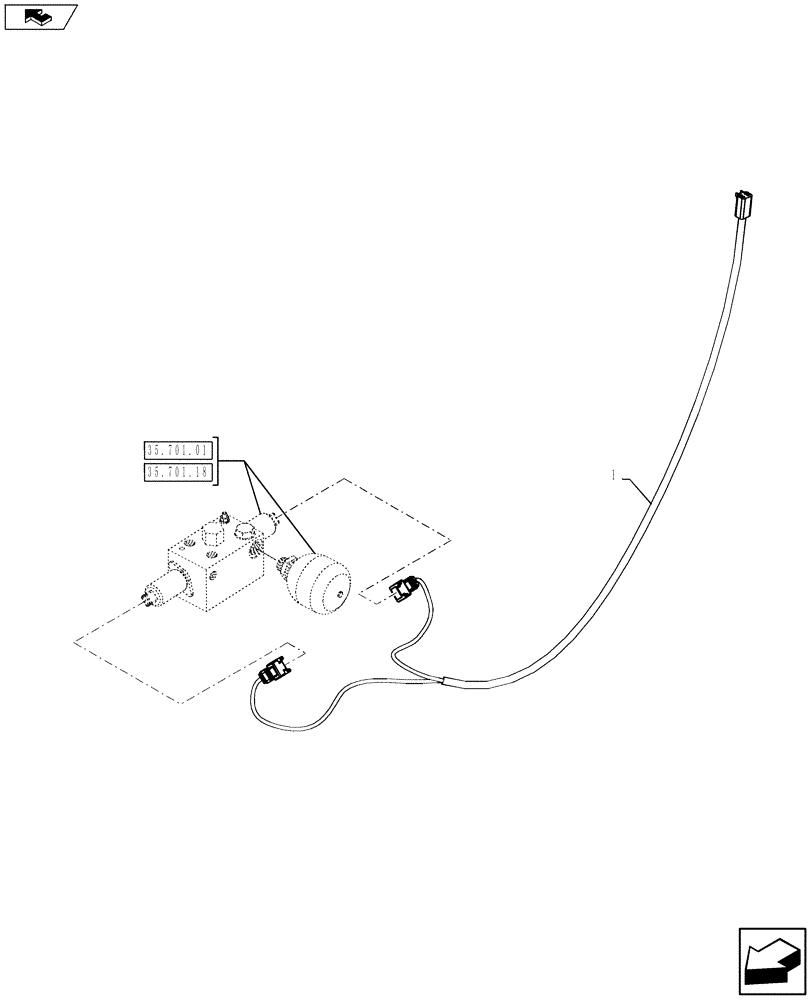 Схема запчастей Case 590SN - (55.620.01) - VAR - 747776, 747864 - LOADER 4 IN 1 - LOADER VALVE HARNESS (55) - ELECTRICAL SYSTEMS