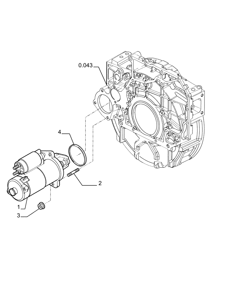 Схема запчастей Case 1850K - (0.360[01]) - STARTER MOTOR (01) - ENGINE