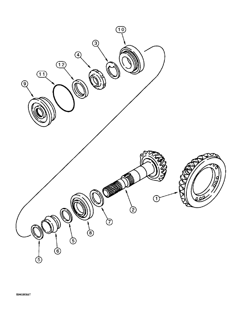 Схема запчастей Case 580SL - (6-56) - REAR DRIVE AXLE, RING AND PINION GEAR SET (06) - POWER TRAIN