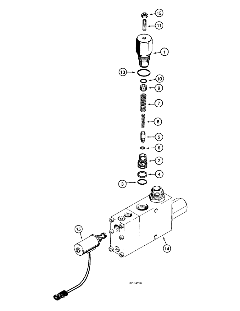 Схема запчастей Case 590SL - (9-11) - BOOM LOCK SOLENOID VALVE (08) - HYDRAULICS