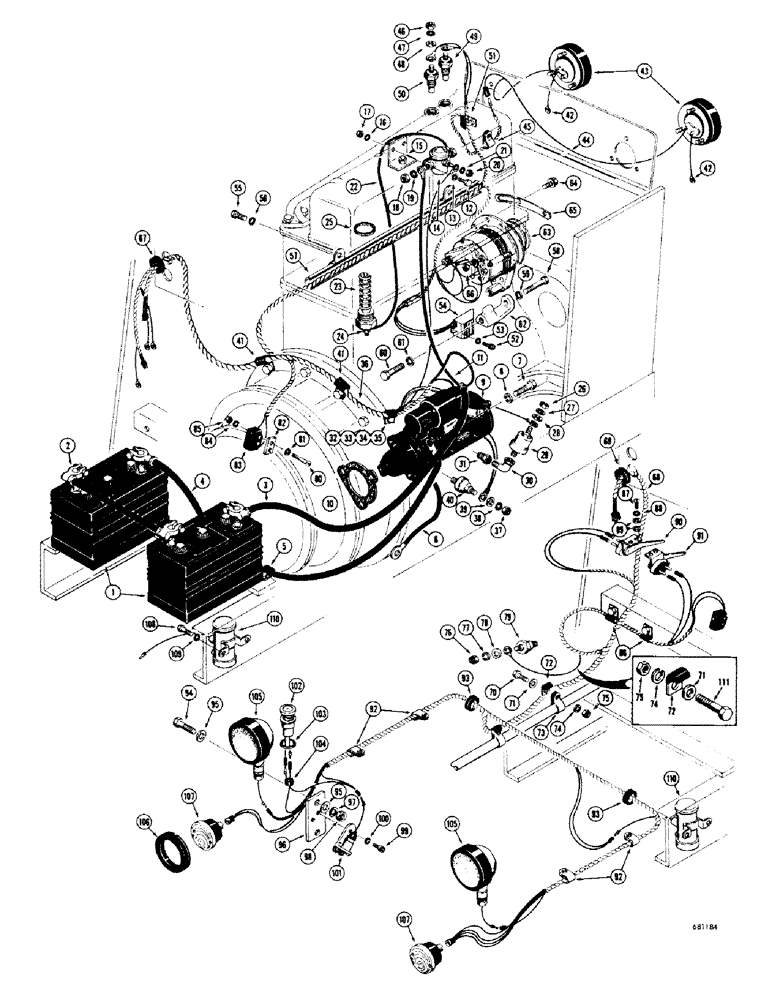 Схема запчастей Case 680CK - (062) - ELECTRICAL SYSTEM, (267) DIESEL ENGINE (55) - ELECTRICAL SYSTEMS