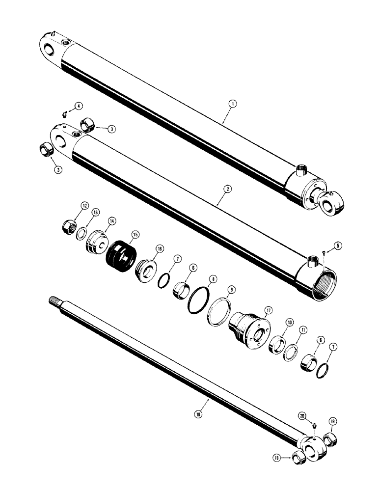 Схема запчастей Case 480CK - (54) - D28314 BACKHOE CROWD CYLINDER (35) - HYDRAULIC SYSTEMS