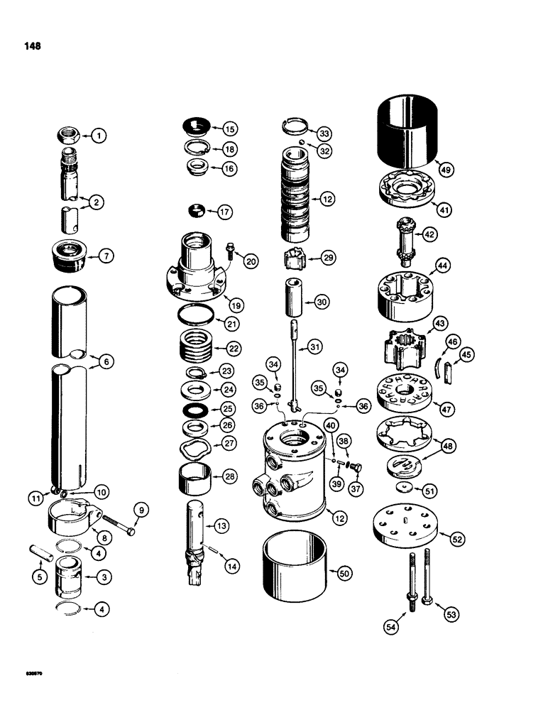 Схема запчастей Case 580SD - (148) - STEERING COLUMN AND CONTROL VALVE (05) - STEERING