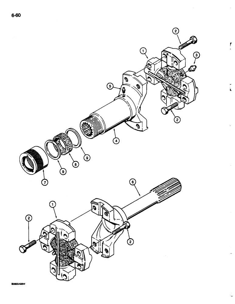 Схема запчастей Case 680L - (6-60) - REAR AXLE DRIVESHAFT (06) - POWER TRAIN