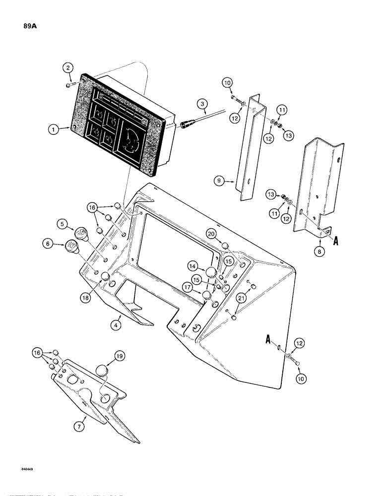 Схема запчастей Case 680H - (089A) - ELECTRICAL SYSTEM, INSTRUMENT CLUSTER AND PANEL (04) - ELECTRICAL SYSTEMS