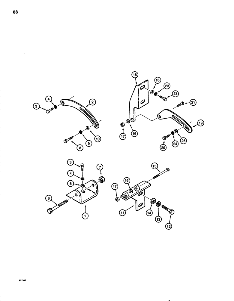 Схема запчастей Case 1080 - (088) - ALTERNATOR MOUNTING PARTS, ALTERNATOR MOUNTING - CASE ENGINE (55) - ELECTRICAL SYSTEMS