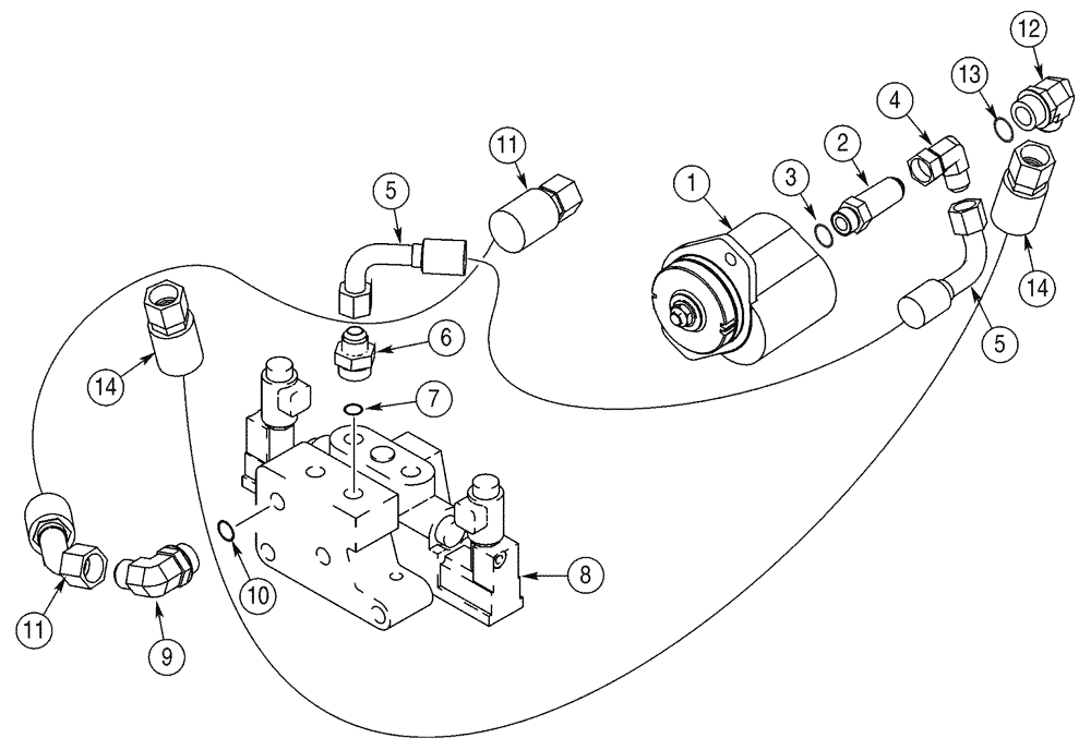 Схема запчастей Case 90XT - (08-50) - HYDRAULICS, ATTACHMENT HIGH FLOW, GEAR, NORTH AMERICAN MODELS JAF0320050-, EUR. MODELS JAF02724262- (08) - HYDRAULICS