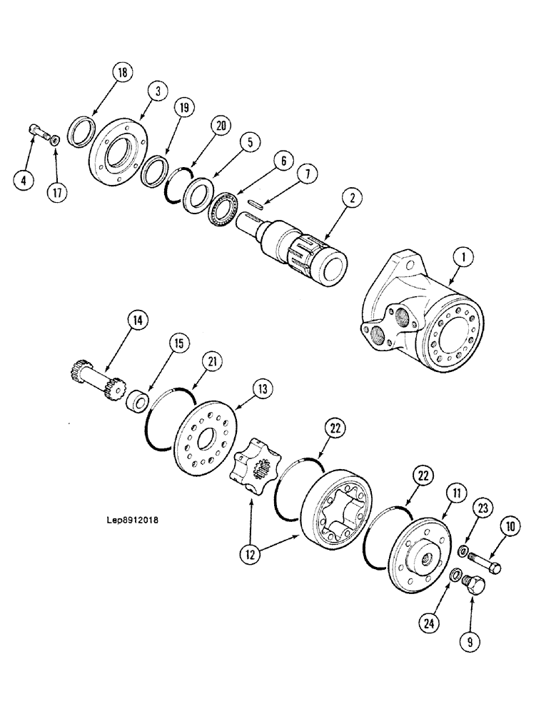 Схема запчастей Case 688C - (8G-158) - HYDRAULIC MOTOR 200CM³-315CM³ (07) - HYDRAULIC SYSTEM