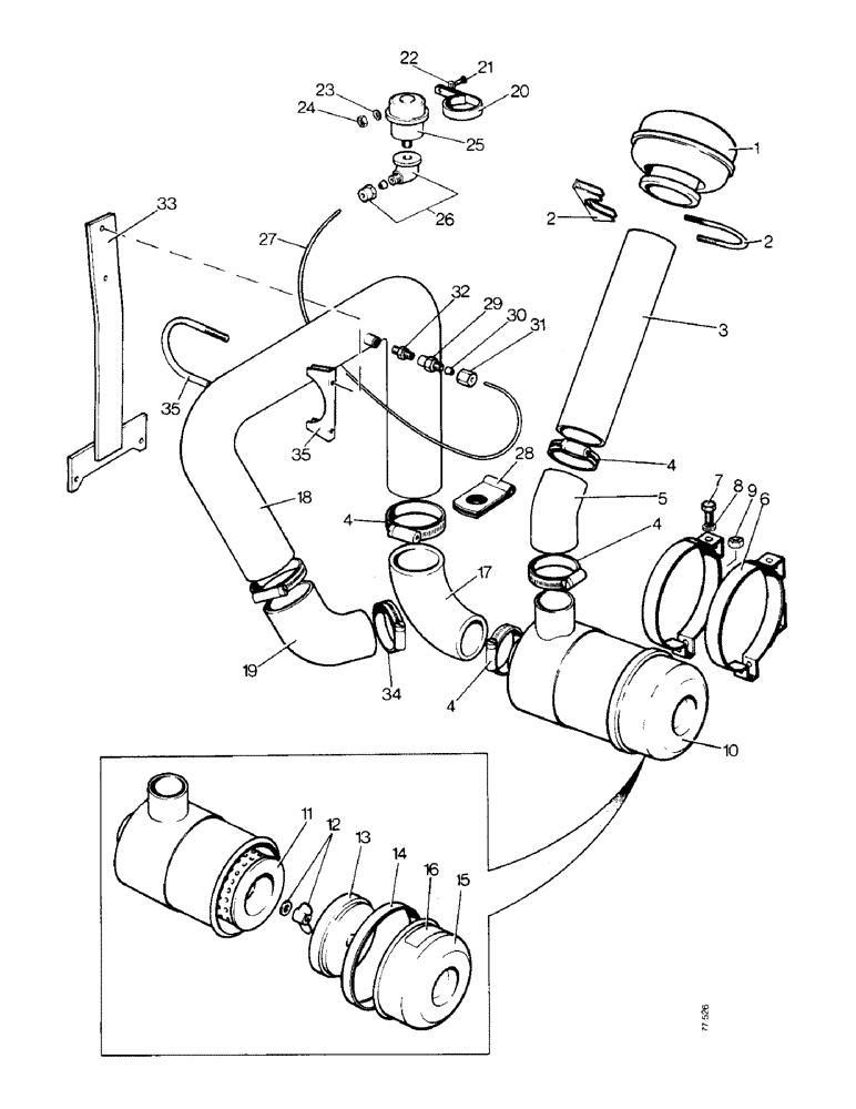 Схема запчастей Case 850 - (A11-1) - AIR CLEANER (01) - ENGINE