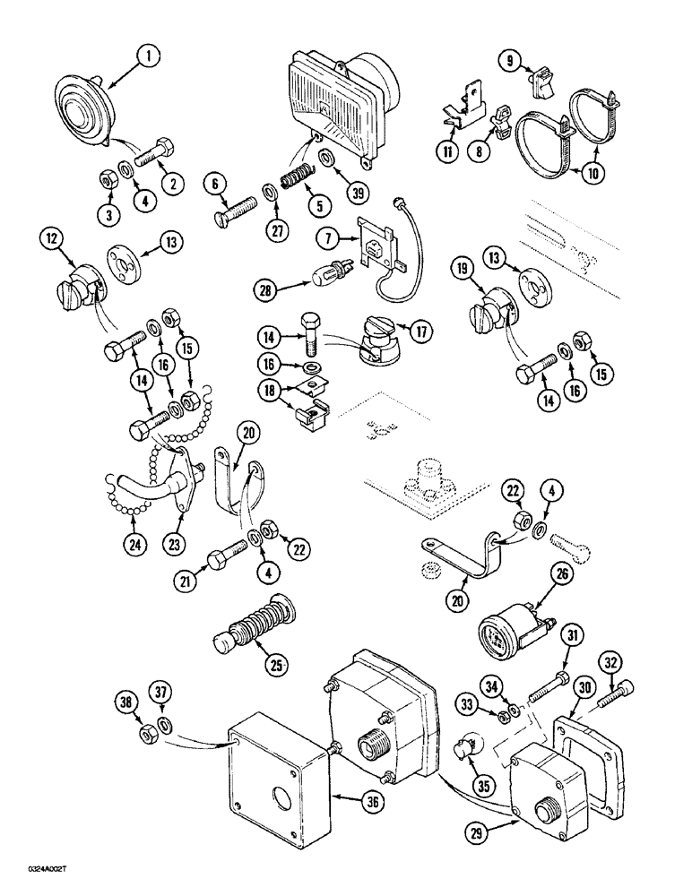 Схема запчастей Case 1088 - (4-40) - TURNTABLE ELECTRICAL COMPONENTS, P.I.N. FROM 19801 TO XXXXX (04) - ELECTRICAL SYSTEMS