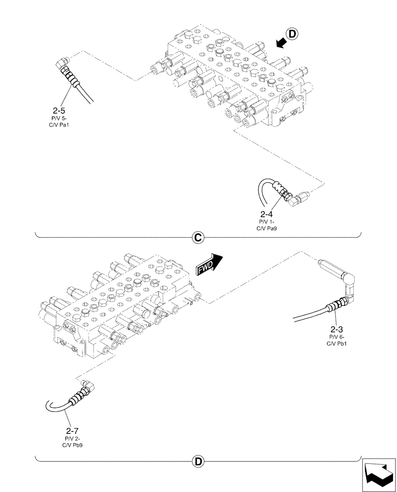 Схема запчастей Case CX17B - (01-037[02]) - CONTROL LINES, REMOTE - MULTI (35) - HYDRAULIC SYSTEMS