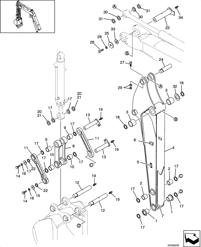 Схема запчастей Case CX47 - (09-47[00]) - ARM ASSY (09) - CHASSIS/ATTACHMENTS