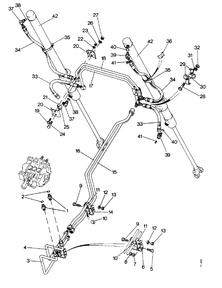 Схема запчастей Case 850 - (H05-1) - DOZER LIFT HYDRAULICS (07) - HYDRAULIC SYSTEM