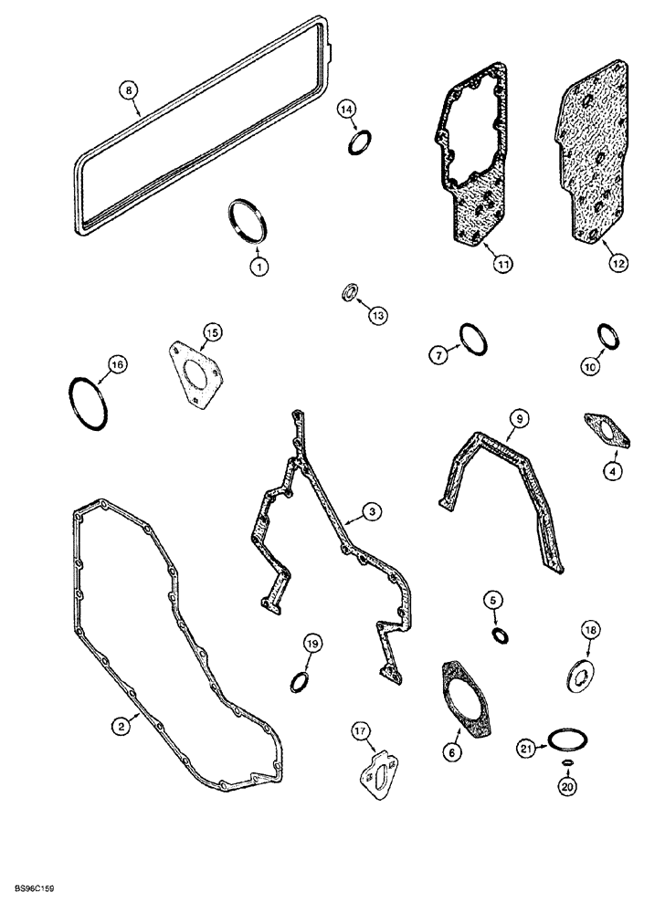 Схема запчастей Case 1150G - (2-050) - GASKET KIT, 6T-590 ENGINE, PRIOR TO JJG0218023 AND JJG0218024 - JJG0218478 (01) - ENGINE