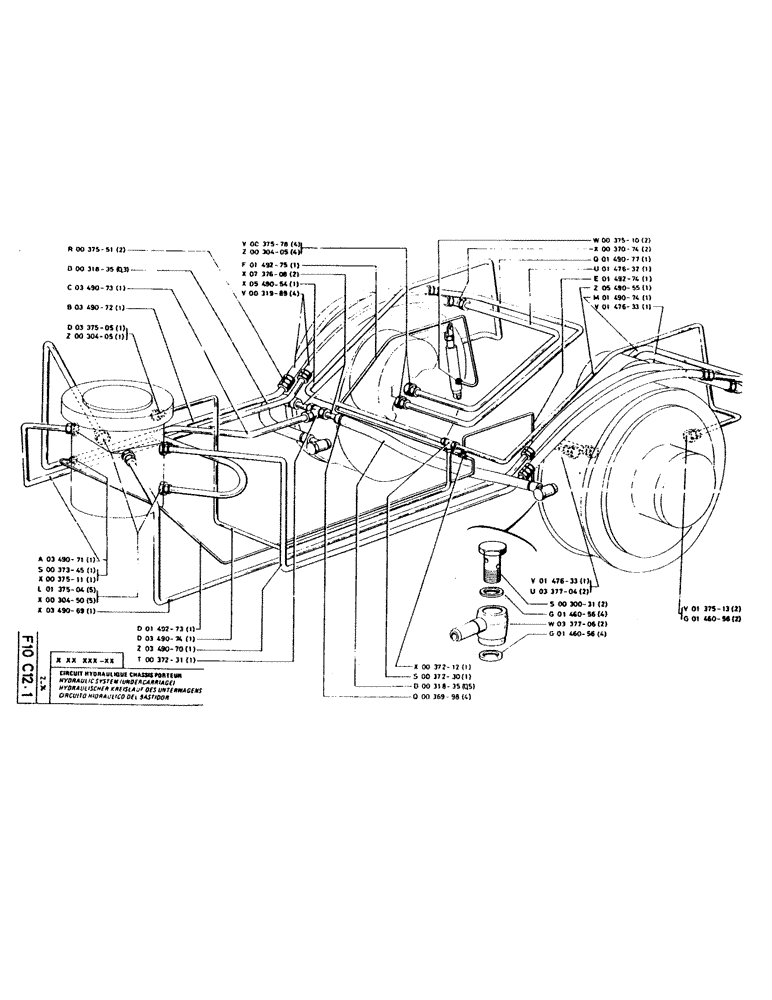 Схема запчастей Case GCK120 - (051) - HYDRAULIC SYSTEM (UNDERCARRIAGE) 