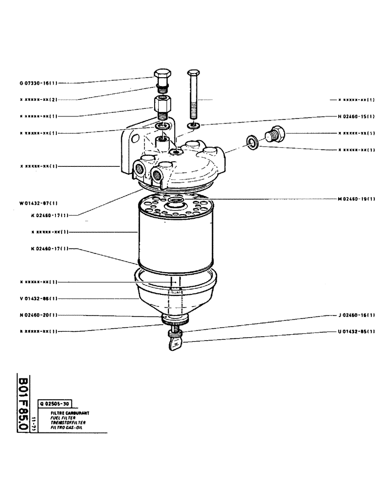 Схема запчастей Case TC45 - (019) - FUEL FILTER 