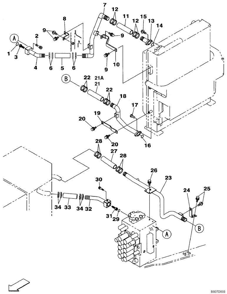 Схема запчастей Case CX290B - (08-07) - HYDRAULICS - RESERVOIR RETURN (08) - HYDRAULICS