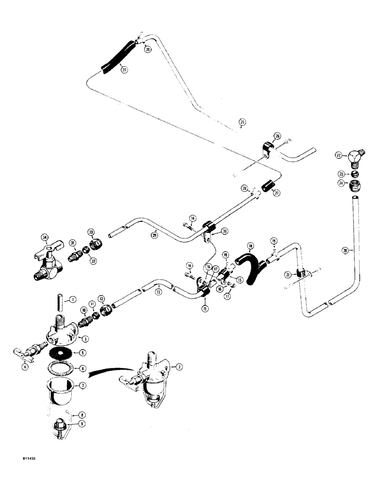 Схема запчастей Case 475 - (056) - FUEL LINES (10) - ENGINE