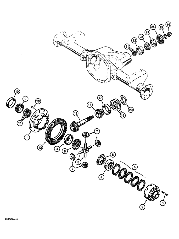 Схема запчастей Case CASE - (6-20) - FRONT AND REAR AXLES, DIFFERENTIAL (06) - POWER TRAIN