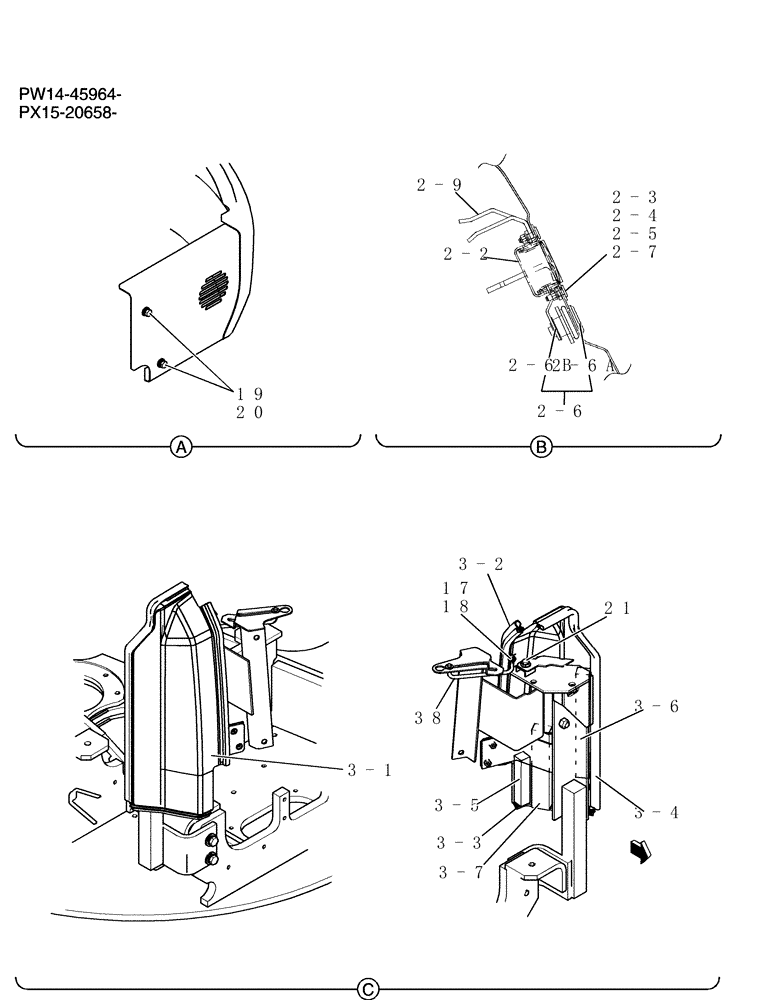 Схема запчастей Case CX31B - (242-01[2]) - GUARD INSTAL (CAB) (00) - GENERAL & PICTORIAL INDEX