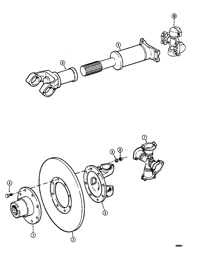 Схема запчастей Case 300C - (140) - SYNCHROMESH TRANSMISSION, FRONT AXLE DRIVE SHAFT (06) - POWER TRAIN