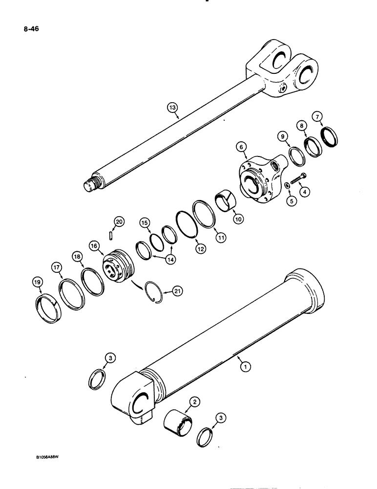 Схема запчастей Case 621 - (8-46) - LIFT CYLINDERS (08) - HYDRAULICS