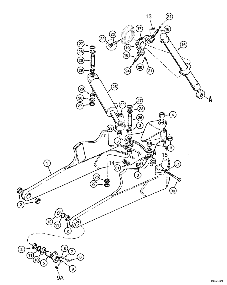 Схема запчастей Case 1150H_IND - (09-01) - FRAME, LIFT - CYLINDERS, MOUNTING (09) - CHASSIS/ATTACHMENTS