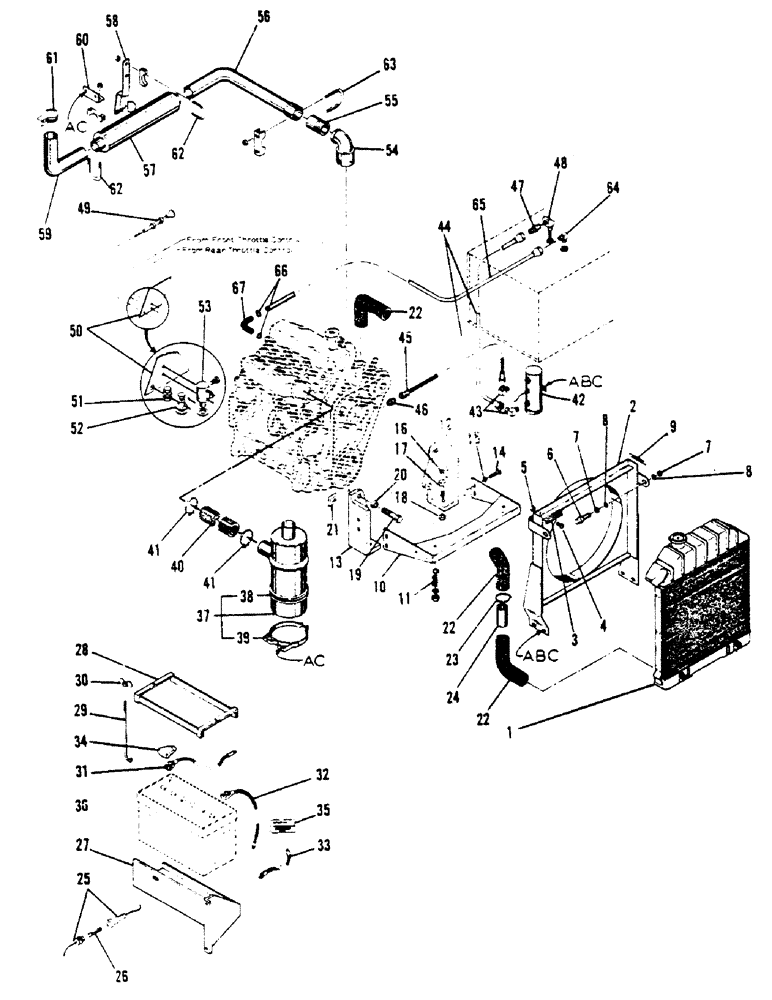 Схема запчастей Case 1000 - (16) - FORD ENGINE INSTALLATION 