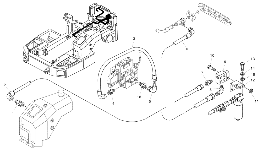 Схема запчастей Case 330 - (72A01010718[01]) - DUMPING SYSTEM - HYDRAULIC CIRCUIT (19) - OPTIONS