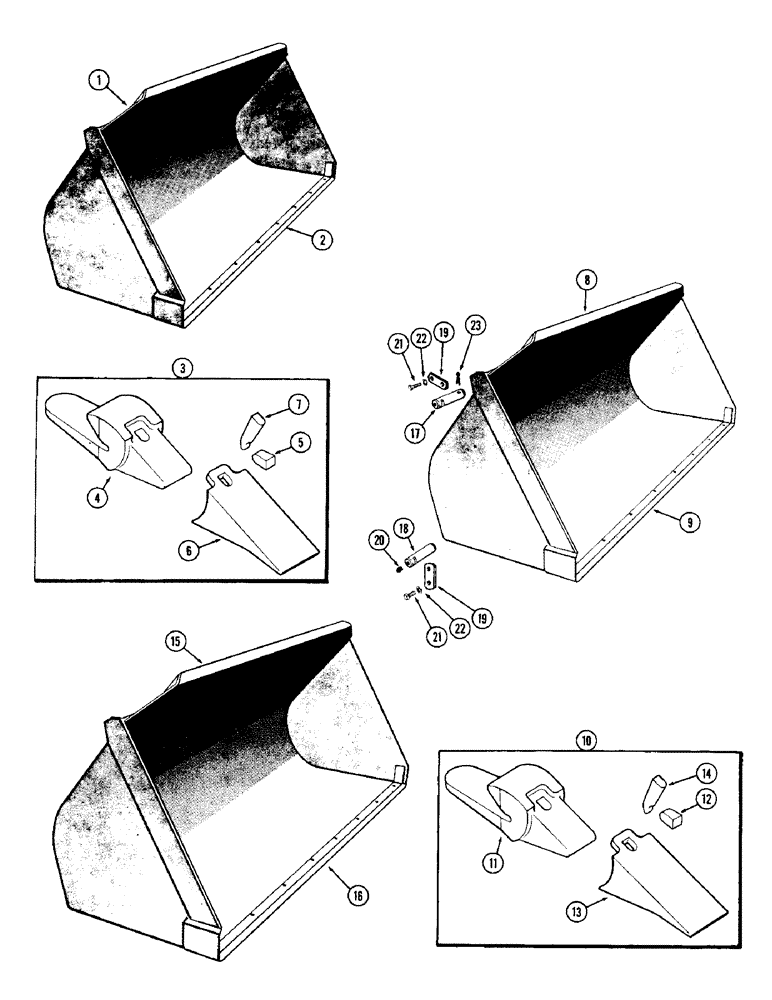 Схема запчастей Case W12 - (192) - BUCKETS (09) - CHASSIS