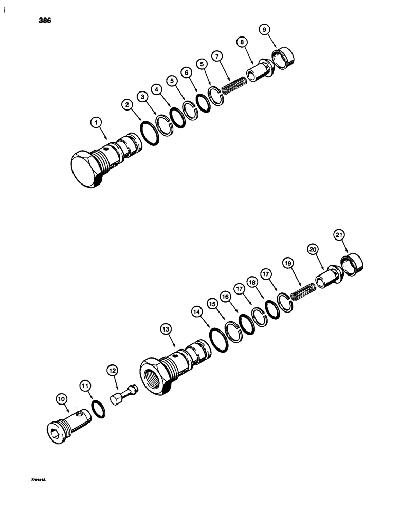 Схема запчастей Case W24C - (386) - LOAD CHECK VALVE (08) - HYDRAULICS