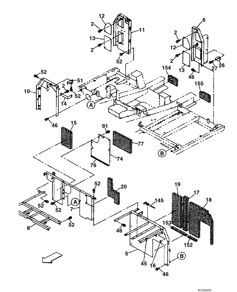 Схема запчастей Case CX290 - (09-05) - FRAMES, COVERS - INSULATION (09) - CHASSIS