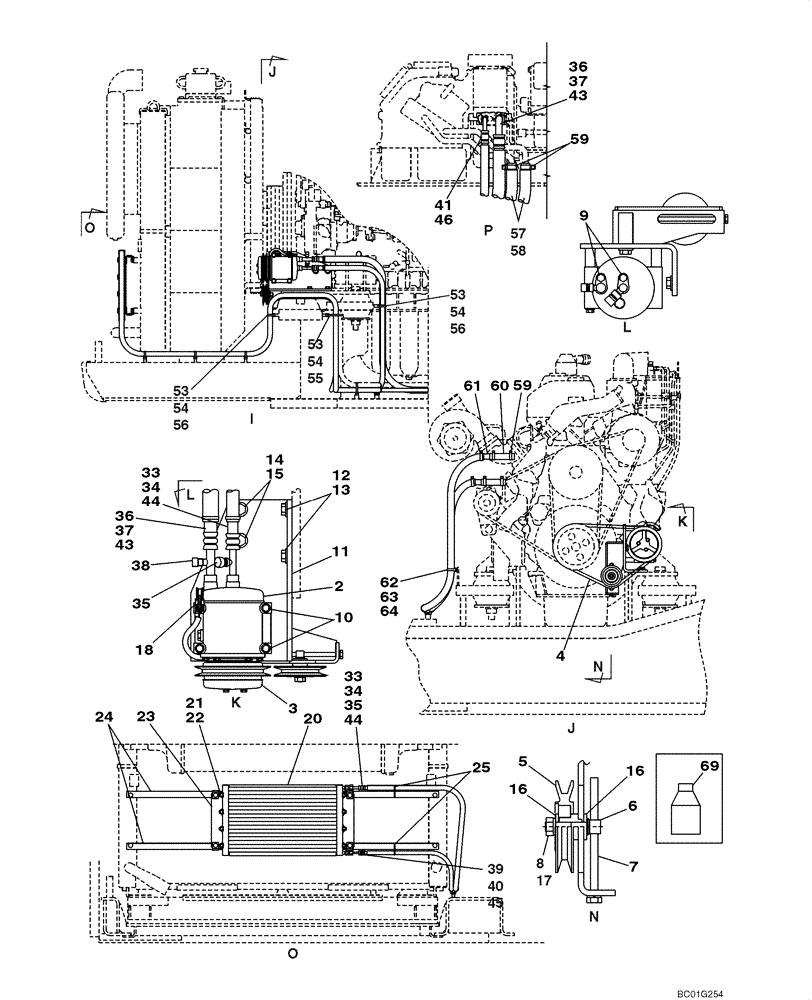 Схема запчастей Case CX800 - (09-33) - AIR CONDITIONING - CONDENSER AND RECEIVER-DRIER (09) - CHASSIS