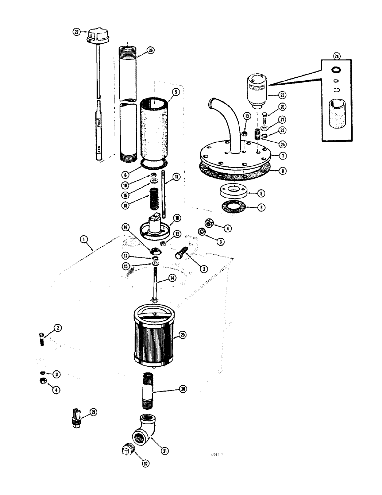 Схема запчастей Case W8C - (146) - HYDRAULIC TANK (08) - HYDRAULICS