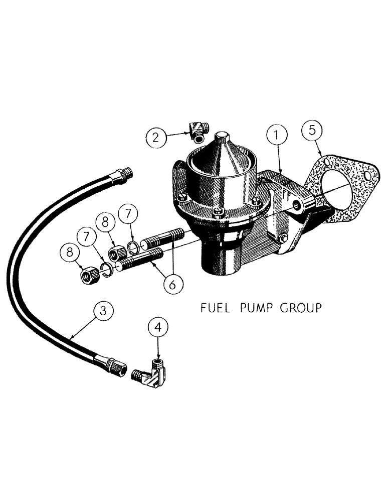 Схема запчастей Case 300 - (027) - GASOLINE ENGINE INST. - PART V - FUEL PUMP PARTS GROUP (01) - ENGINE