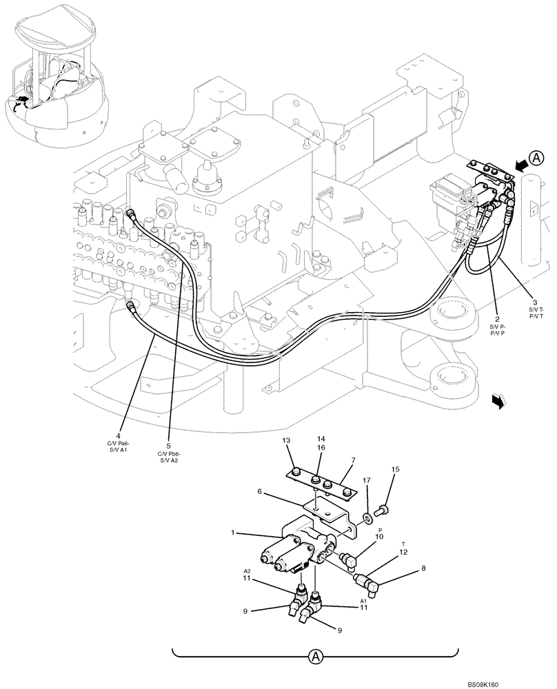 Схема запчастей Case CX50B - (01-045) - CONTROL LINES, REMOTE (PROPORTIONAL) (PY64H00072F1) (05) - SUPERSTRUCTURE