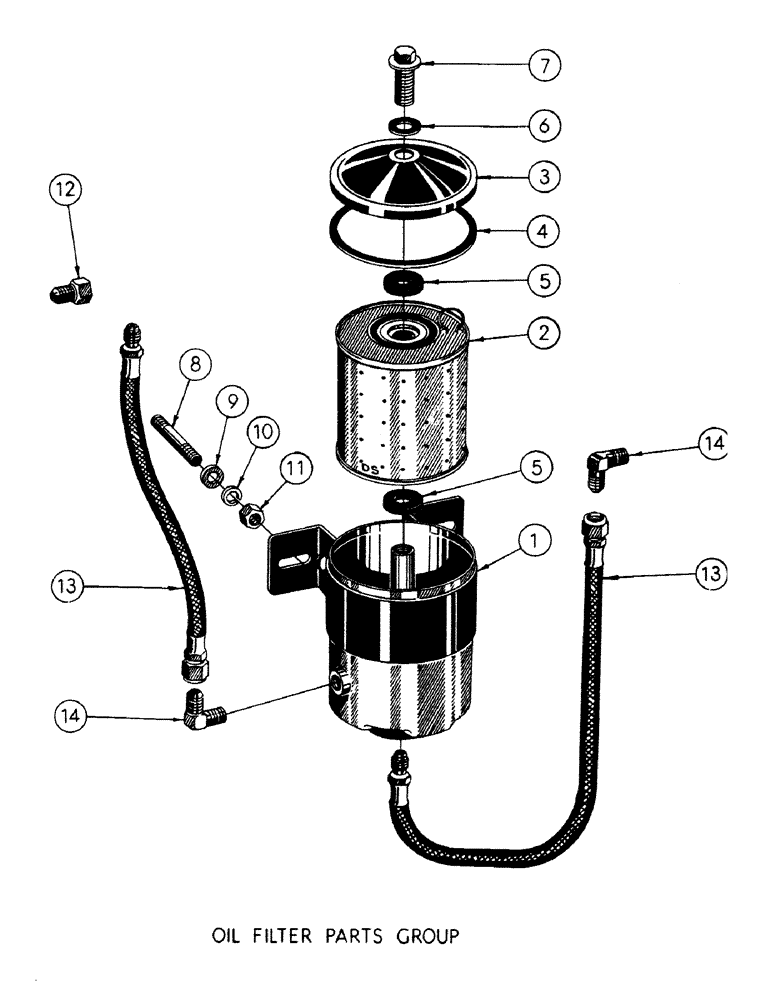 Схема запчастей Case M3B - (040) - GASOLINE ENGINE INSTALLATION, OIL FILTER PARTS 