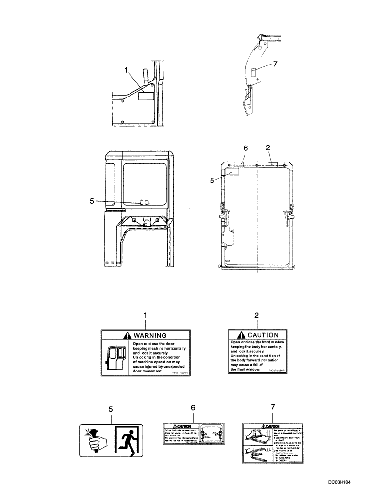 Схема запчастей Case CX25 - (09-55[00]) - DECALS - CAB (09) - CHASSIS/ATTACHMENTS