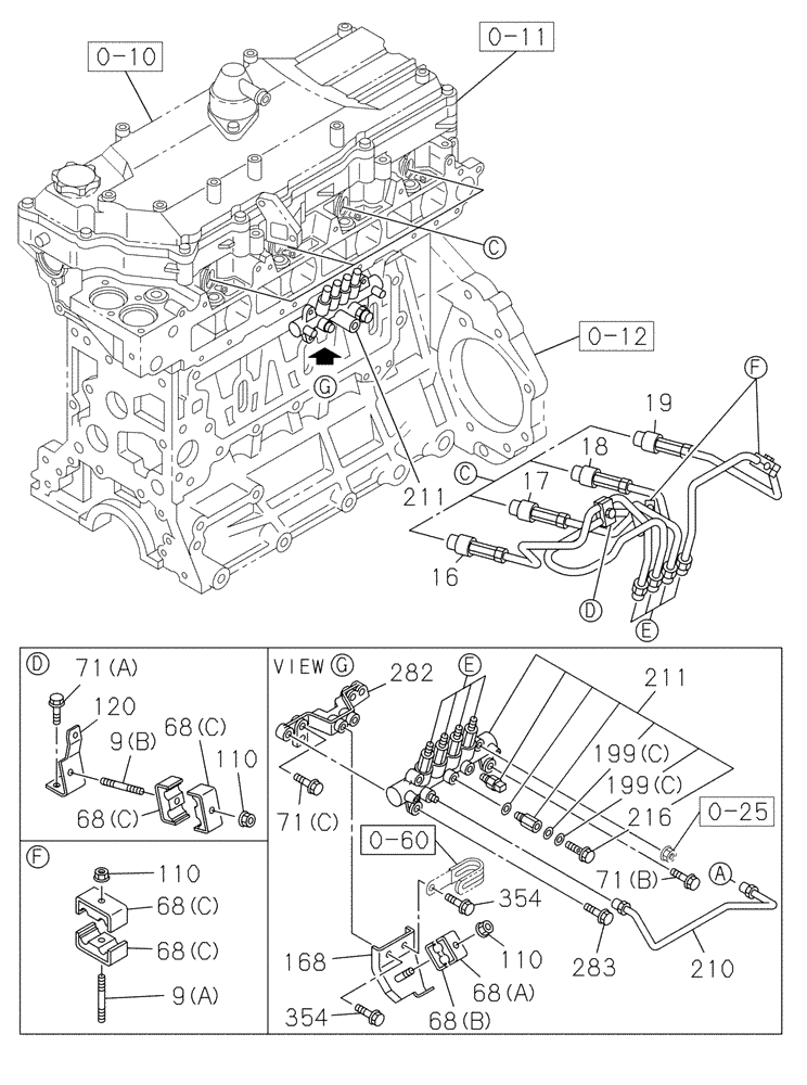 Схема запчастей Case CX210C NLC - (10.218.04[02]) - FUEL SYSTEM (10) - ENGINE