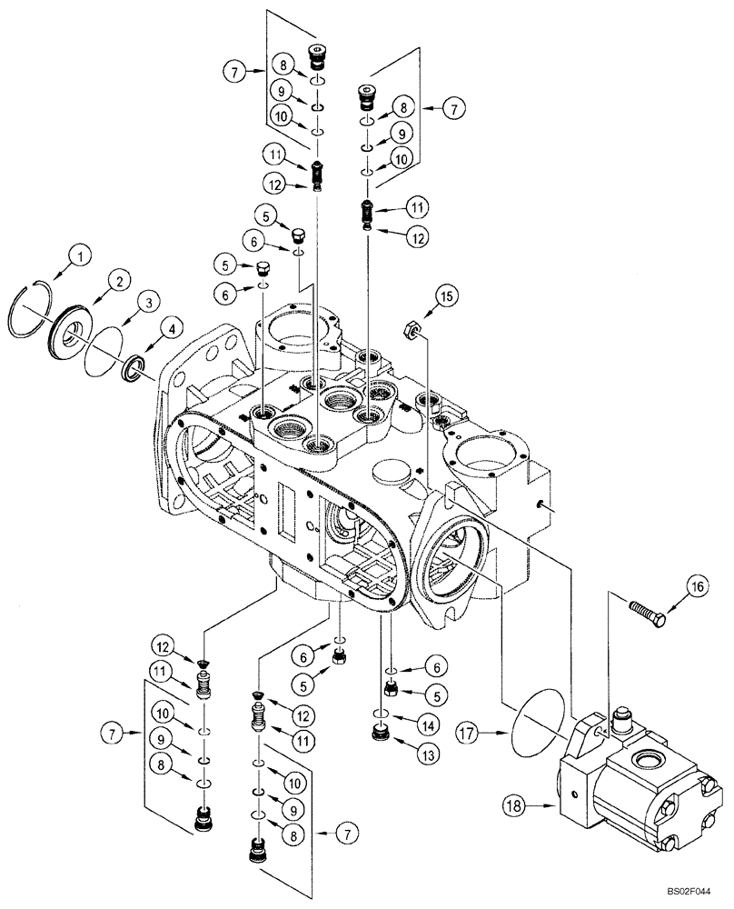 Схема запчастей Case 85XT - (06-10) - PUMP, TANDEM (06) - POWER TRAIN