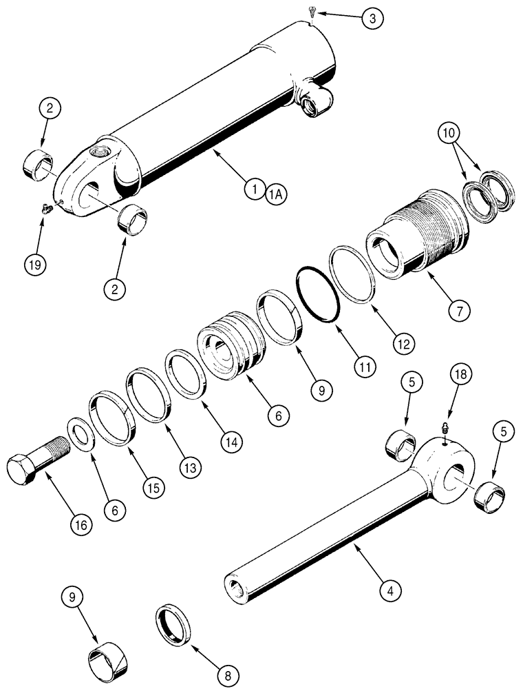 Схема запчастей Case 850H - (08-15) - CYLINDER ASSY - RIPPER (08) - HYDRAULICS