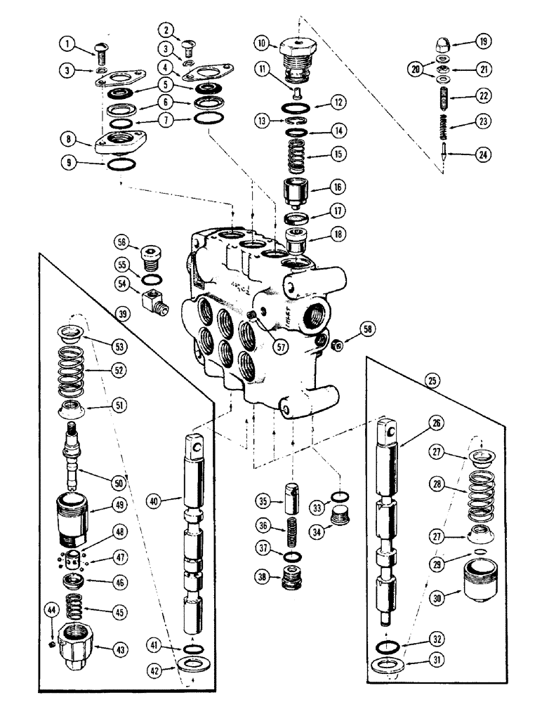 Схема запчастей Case W10 - (168) - A18048 TWO SPOOL CONTROL VALVE (08) - HYDRAULICS