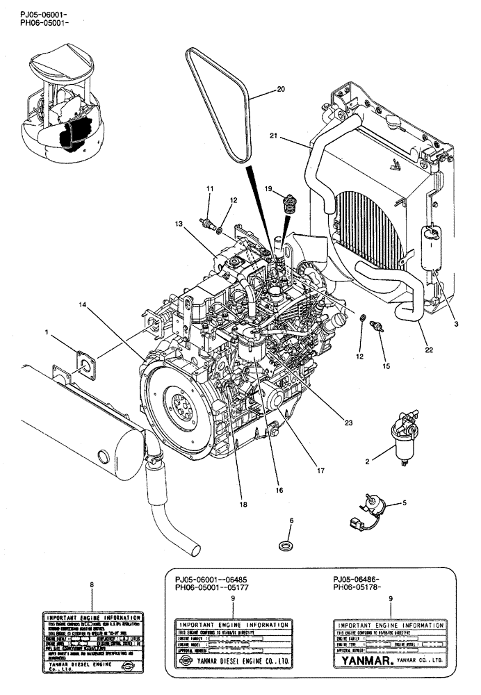 Схема запчастей Case CX50B - (01-005) - ENGINE ASSY (10) - ENGINE