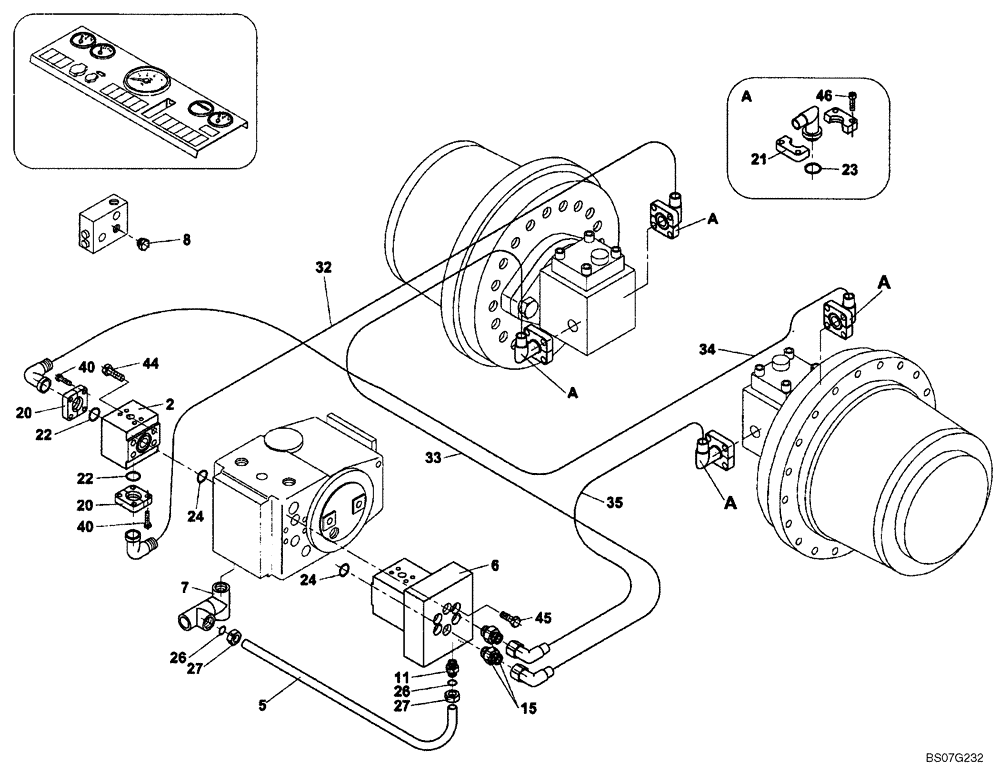 Схема запчастей Case SV208 - (09-001-00[01]) - HYDRAULIC ANTI-SLIP CONTROL (GROUP 317) (ND132338) (07) - BRAKES