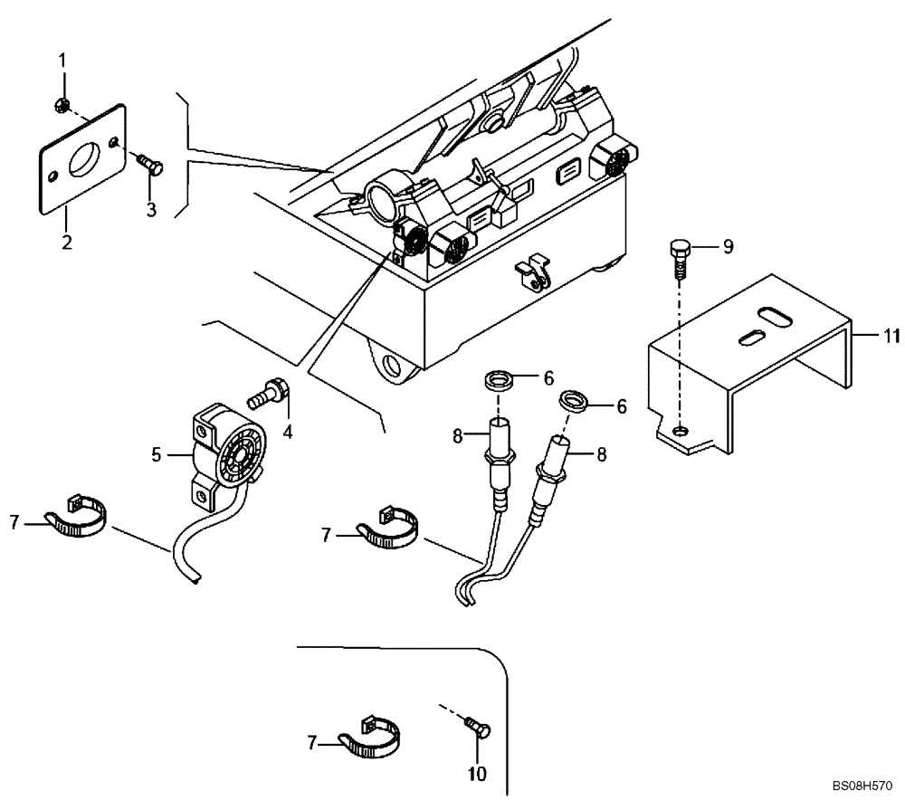 Схема запчастей Case 330B - (67A01041773[001]) - BACKUP ALARM / POSITION SENSOR (84127915) (13) - Electrical System / Decals