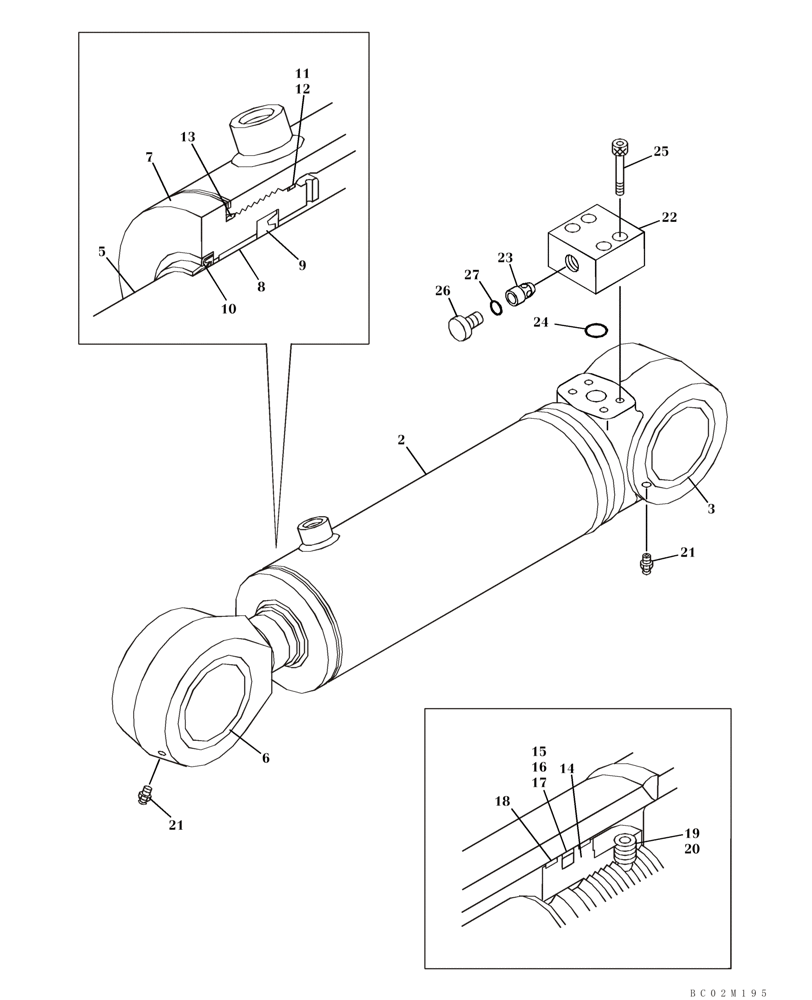 Схема запчастей Case CX460 - (08-99A) - CYLINDER ASSY - COUNTERWEIGHT (08) - HYDRAULICS