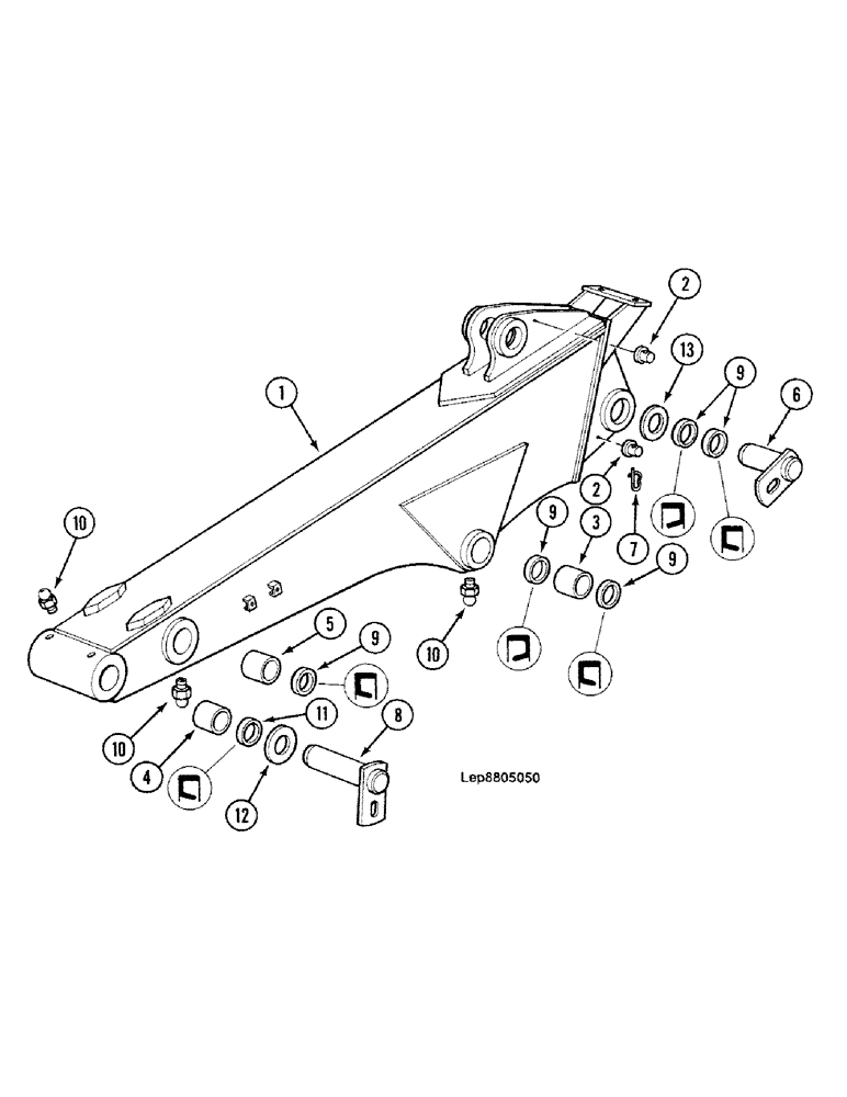 Схема запчастей Case 688C - (9F-16) - ARM 1.50M (05.1) - UPPERSTRUCTURE CHASSIS/ATTACHMENTS