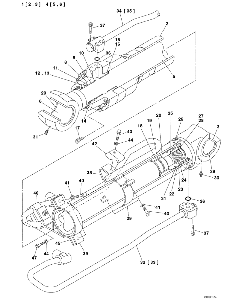 Схема запчастей Case CX135SR - (08-102) - CYLINDER ASSY, BOOM, LEFT HAND - MODELS WITHOUT LOAD HOLD (08) - HYDRAULICS