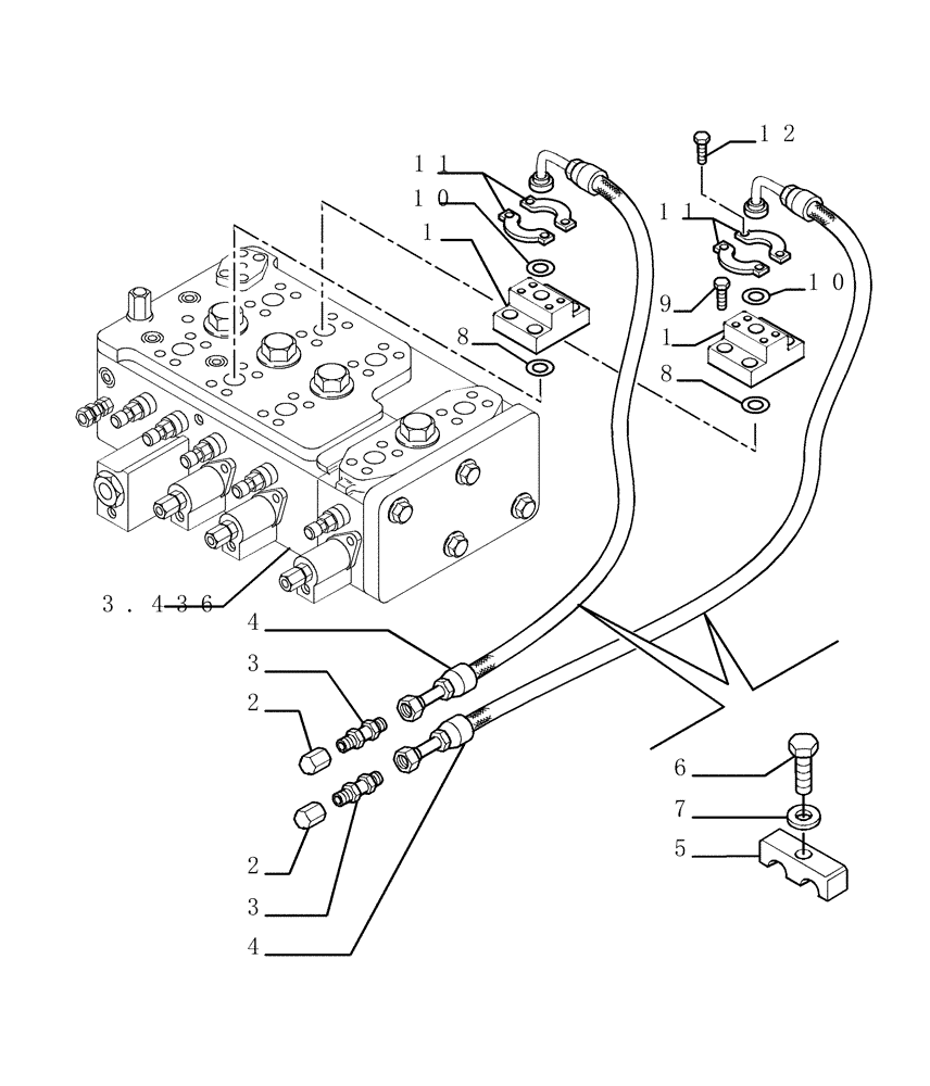 Схема запчастей Case 1850K - (3.471[01]) - PIPING - HYDRAULIC TILT (07) - HYDRAULIC SYSTEM/FRAME