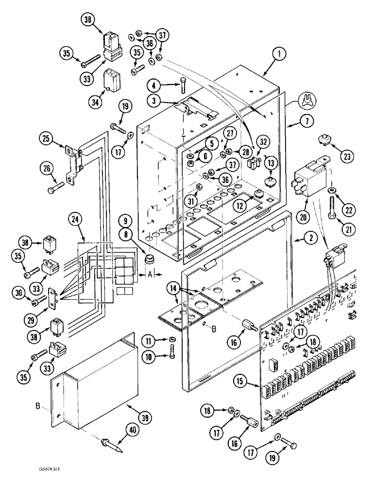 Схема запчастей Case 170C - (4-50) - ELECTRICAL BOX (04) - ELECTRICAL SYSTEMS